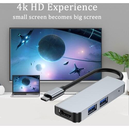 Type C DockingStation Cast Screen ForGame Movie Projector Adapter MacbookLaptop Mobile Phone HUB USB C Compatible HDMI VGA AU