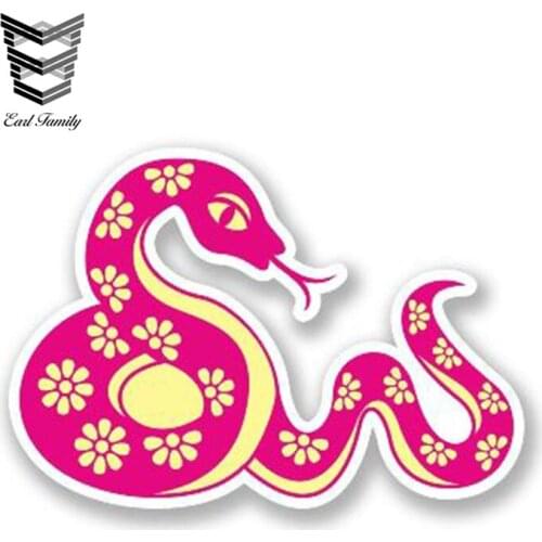 EARLFAMILY 13cm x 7cm Car Sticker Pink Snake Funny Decal Car-Covers Motorcycle Animal Car Styling Graphic Waterproof Stickers