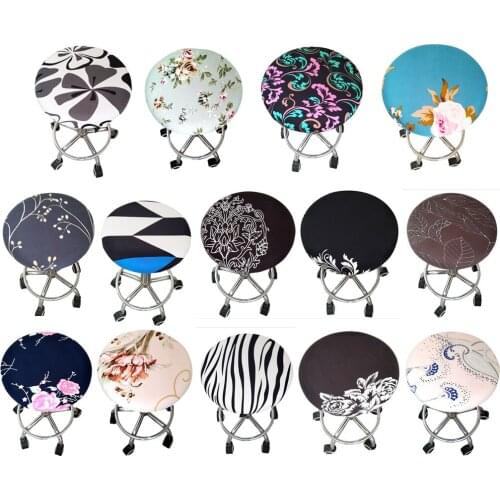 Elegant Removable Bar Stool Replacement Cover Round Chair Seat Cover Protector Desk Salon Sleeve