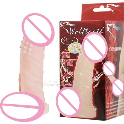 Sex products for man penis extension sleeves adult sex toys solid head reusable condom for man penis Extender Delay condom