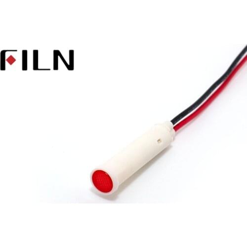 FILN 8mm mounting hole plastic red yellow blue green 24v pilot lamp with terminal pins