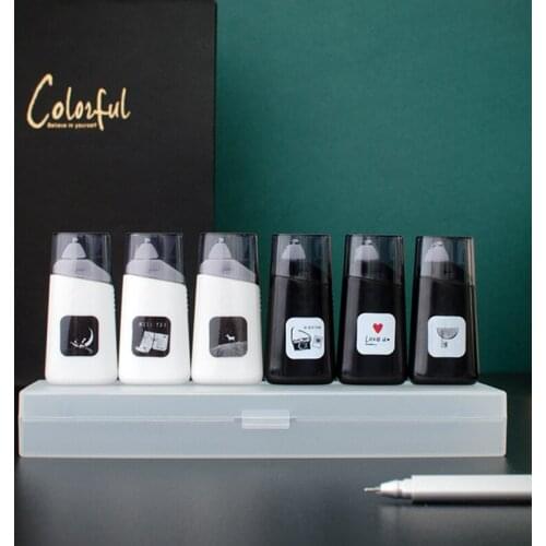 24 pcs/lot Fashion White Black 5M Correction Tape Cute Tapes Promotional Stationery gift School Office Supplies