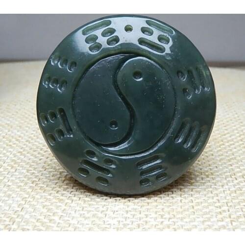 Jade Pendant Natural Hetian Qingyu Taiji Eight Diagrams Pendant Mens Fine Jewelry Qingyu Eight Diagrams Necklace Pendant