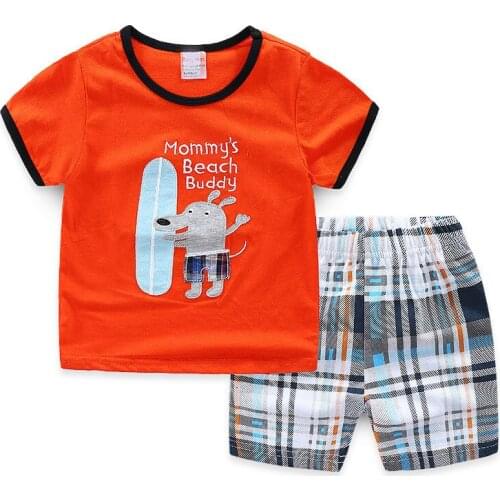 Summer Girls Dinosaurs Pajamas Set Kids Short Sleeve Pyjamas Cotton Boys Sleepwear Child Night Wear Clothing Suits
