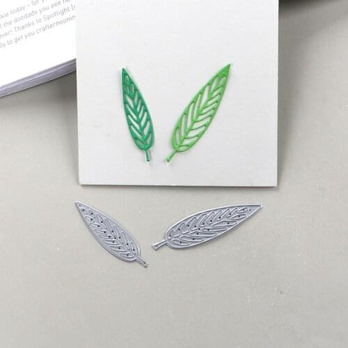 DUOFEN METAL CUTTING DIES 2pcs small needle leaves stencil DIY Scrapbook Paper Album 2019 new