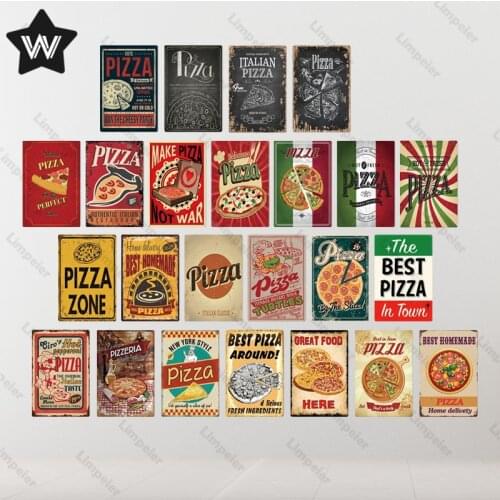 Pizza Metal Sign Plaque Metal Vintage Pub Funny Tin Sign Best Pizza Around Wall Decor for Pub Club Man Cave Bar Decoration Plate