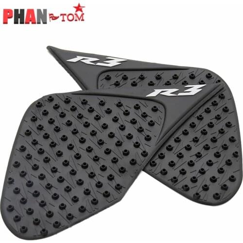 Black For Yamaha YZF R25 R3 2013-2017 Motorcycle Tank Pad Protector Sticker Decal Gas Knee Grip Tank Traction Pad Side 3M