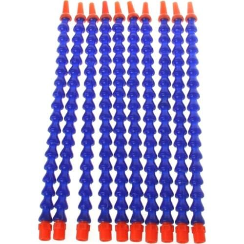 2021 New 10 Pcs Round Nozzle 1/4PT Flexible Oil Coolant Pipe Hose Blue Orange