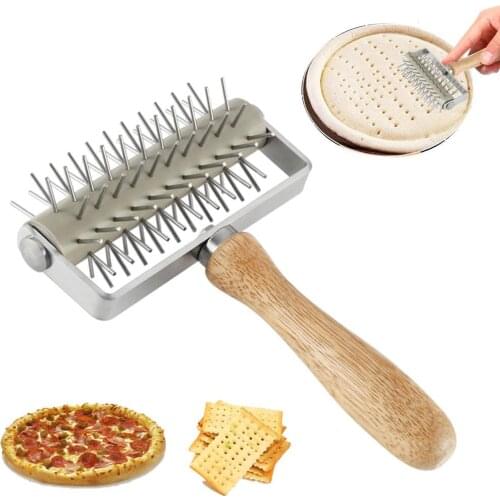 Pizza Cookies Baking Tools DIY Stainless Steel Dough Roller Pastry Pie Needle Wheels Cutter Sewing Machine Bread Hole Punch