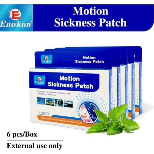 Enokon Motion Sickness Patch Stickers Behind Ear Traditional Herbal Medical Plaster Patch for Car Travel Nausea and Vomiting Use