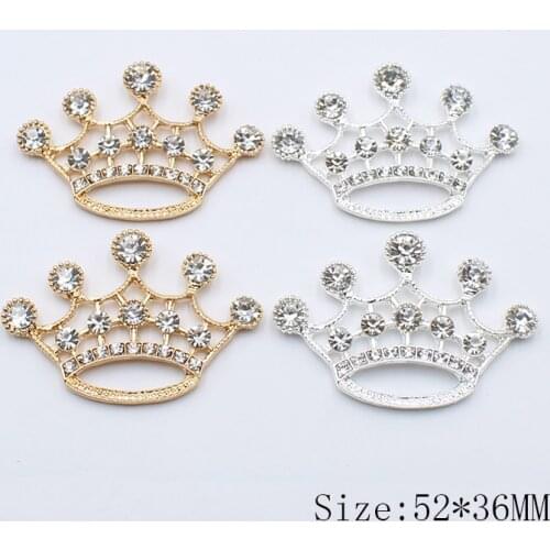 Metal Crown 5PCS 52*36MM Rhinestone Buttons, Scrapbook Decoration Crafts DIY Exquisite Jewelry Accessories