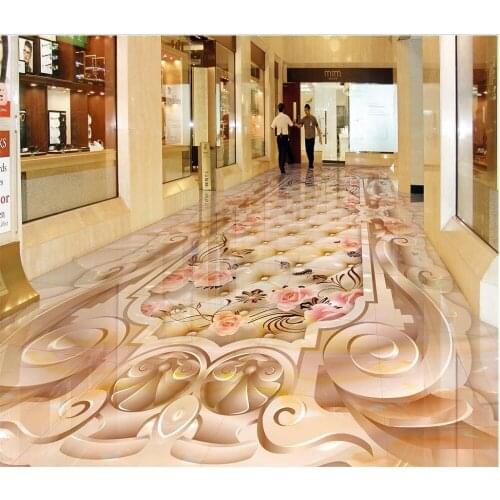 Rose 3D relief ground floor Photo floor wallpaper 3d stereoscopic Waterproof floor mural painting Home Decoration