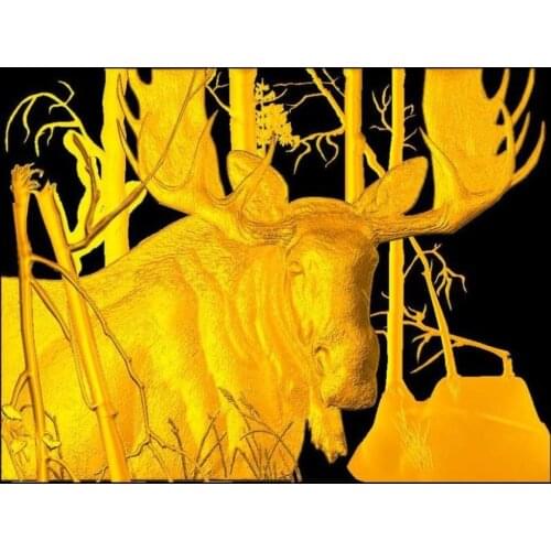 3d model relief for cnc in STL file format relief panno_elk