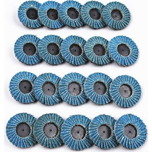 20pcs 2" Inch 60 Grit Flap Sanding Discs Wheel Grit Grinding Wheel Blade Threaded Twist Lock Grinder Professional Abrasive Tools