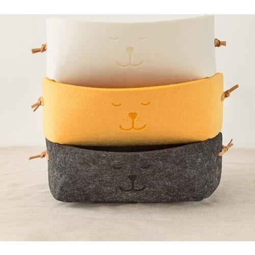 Nordic Foldable Felt Storage Basket Folding Desktop Storage Organizer For Nursery Underwear Toy Organizer Laundry Basket