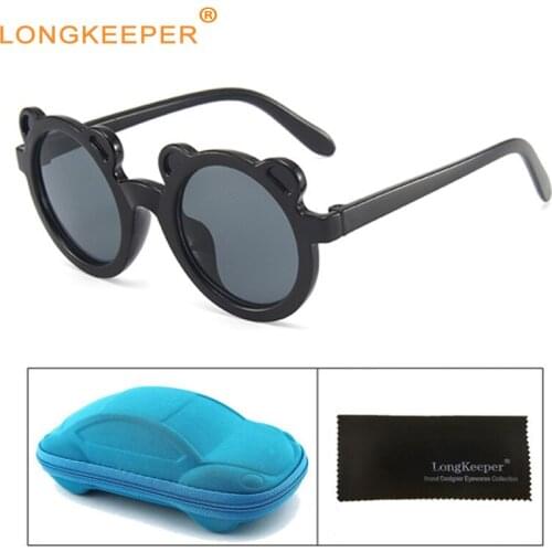 Lovely Bear Shape Sunglasses Kids Cute Cartoon Frame Sun Glasses For Children Boys Round Eyeware 2021 UV400 Protection oculos