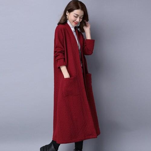Especially Vintage Wine Red Trench Para As Mulheres Long Coat Female Spring Autumn Plus Size Cardigan Abrigo FYY274