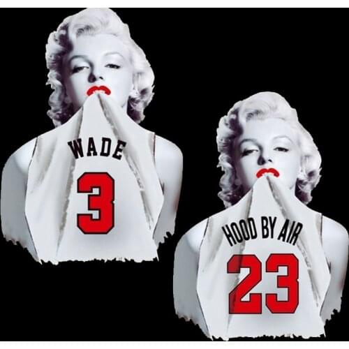 2019 Sexy Marilyn Monroe Vinyl Heat Transfers Patch Iron On Patches A-Level Thermal Stickers for Clothes DIY Decoration Washable