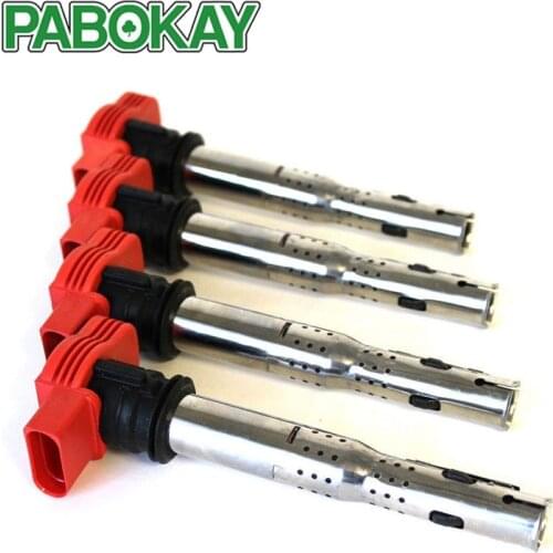 4 pieces x FOR AUDI R8 Q5 Q7 S4 S6 A4 A5 A6 A8 QUATTRO 3.0 3.2 4.2 IGNITION COILS 06E905115E 06E905115C 06E905115B 06E905115D
