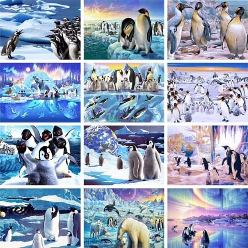 5D DIY Diamond Painting Penguin Full Square Drill Cross Stitch Mosaic Diamond Embroidery Animals Home Decoration Gift