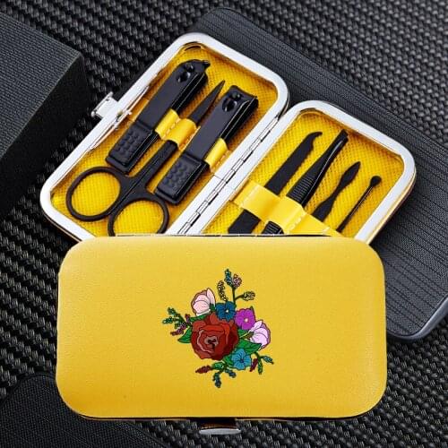 Funny Cactus Manicure Nail Clipper Sets Portable Travel 7pcs Stainless Steel Trimmer Clippers Cutter Scissors Accessories Tools