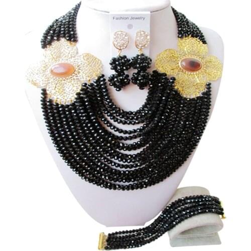 African Wedding Beads Bridal Jewelry Set Nigeria Bridal Set Costume Jewelry Necklace