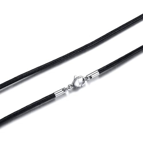 Basic 20"/24"/30" Real Leather Rope Chain Necklaces for Men Woman DIY Choker Accessory with Stainless Steel Lobster Clasp