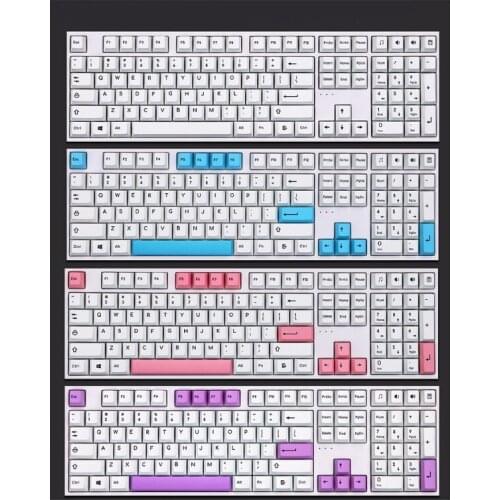 C1FB 143 Keys/set PBT Dye Sublimation Key Caps Cherry Profile Minimalist White Theme for Mechanical Keyboard 61 64 68 84 87