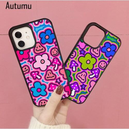 Phone Case for iPhone 12 mini X XS XR 11 Pro Max SE 2020 5 6S 7 8 Plus Samsung Galaxy S8 S9 S10 S20 S21 trippy indie Cover