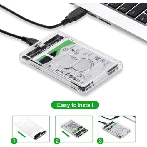 2.5 HDD Case SATA To Type C, USB 3.1 Adapter External Hard Drive Enclosure Pocket for SSD Disk HDD Enclosure Free Installation