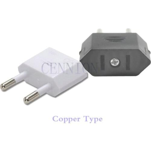 Copper US to EU Euro AC Power Plug Travel Adapter Converter 100pcs CE FCC certification express shipping