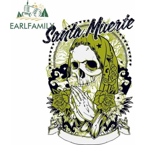 EARLFAMILY 13cm x 9.3cm For Santa Muerte Body for Car Stickers Windshield Decal Car Accessories Fashion Graffiti Sticker Decor