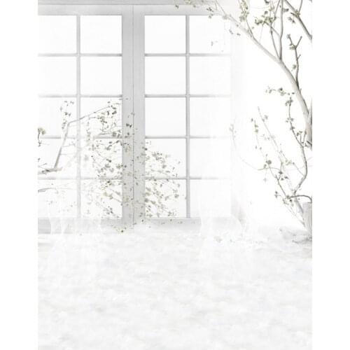 White Window Tree Photography Backdrops Photo Props Studio Background 5x7ft