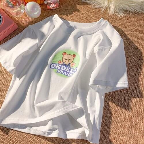 Harajuku Kawaii y2k Oversized cartoon t-shirt basic Casual Anime Printed Summer Women T-Shirt Streetwear Tops T-shirt for girls