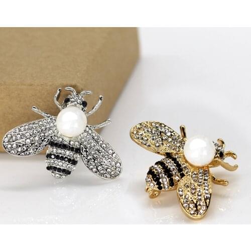 Exquisite Bee Brooch Famous Brand Design Insect Brooch Ladies Crystal Rhinestone Corsage Summer Leak-Proof Jewelry Gift Girl