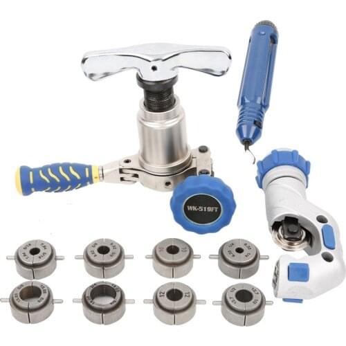 Air conditioning Brass pipe expander WK-519FT-L one-piece eccentric copper pipe flaring tool kit refrigeration tools 6-19mm