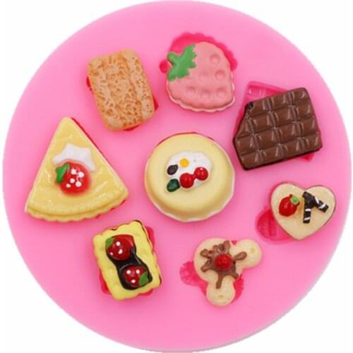 Small Diet Shape Sugar Cake Silicone Mold Handmade Chocolate Cookies Mold DIY Pastry Baking Tools Cake Dessert Decorative Gadget