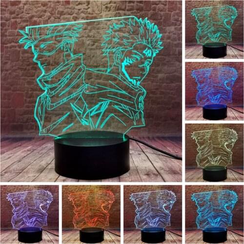 Satoru Gojo Itadori Yuji Model 3D Illusion LED Table Nightlight Colorful Change Lamp Jujutsu Kaisen Anime Figure Toys FOR boys