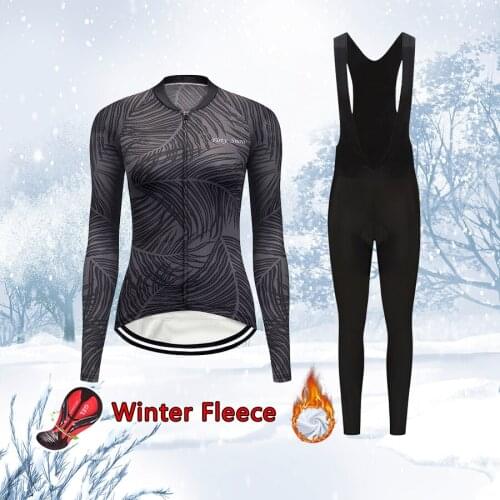 2021 Fashion Winter Thermal Fleece Bike Clothing Women Warm Cycling Jersey Set BIB Kit Female Suit MTB Bicycle Clothes Uniform