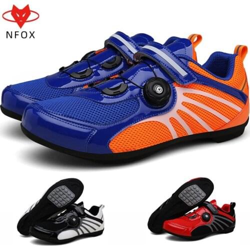 Mtb mountain bicycle men women mountainbike Synthetic Rubber Breathable Waterproof Lockless cycling shoes Red Black Blue
