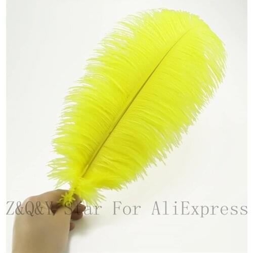Natural 10-100PCS ostrich hair 40-45CM (16-18 inches) dyed yellow DIY craft jewelry decoration jewelry clothing feather