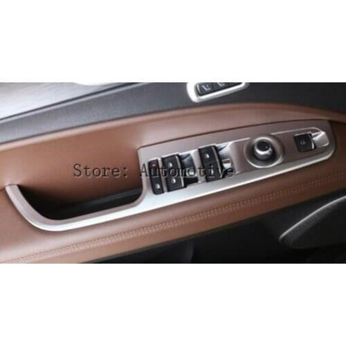 Newest For Alfa Romeo Stelvio 2017 Car-styling ABS Chrome Window Lift Button Frame Cover Trim for Left Hand Driver