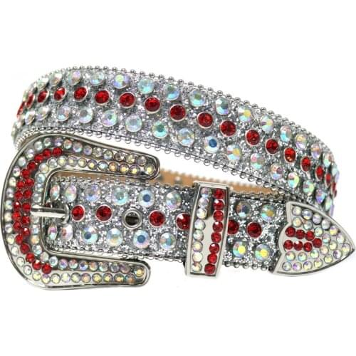 New Design Western Crystal Studded Belt Luxury Strap Belt Cowgirl Cowboy Bling Bling AB Colorful Rhinestones Belt For Women Men