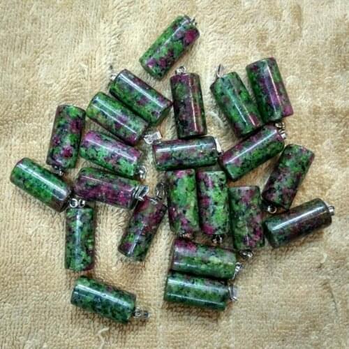 Wholesale 50pcs/lot 2016 fashion top quality red and green treasure cylinder pendants charms for jewelry making free shipping