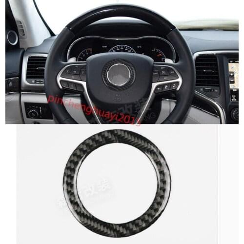 Carbon Fiber Inner Steering wheel cover trim Fit For Jeep Grand Cherokee 2014-2018