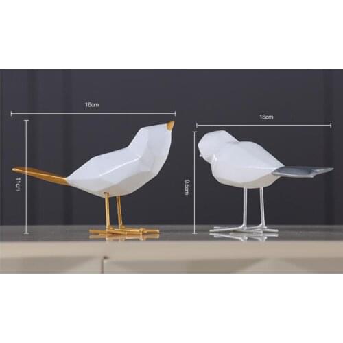 Sales Geometric Resin Craft Bird Figurine Statue Office Ornaments Sculpture Home Decoration Accessories Bird Sculpture escultura
