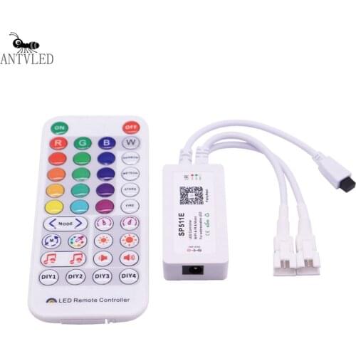 SP511E WiFi Music Controller For WS2811 WS2812B Addressable Pixel RGB LED Strip Light Controller Dual Output Alexa Smart Voice