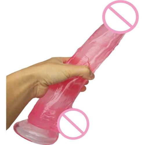 31.5*6cm Realistic Super Huge Dildo Soft Penis Suction Cup Male Dick G Spot Crystal Dildos Female Masturbation Sex Toy for Women