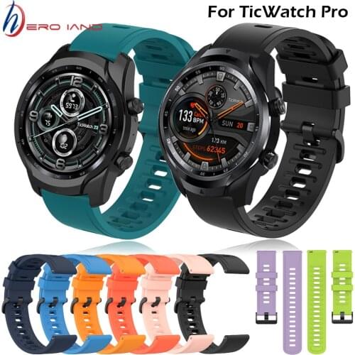 Wrist Band For Ticwatch Pro 2020 Strap For Ticwatch Pro 3 GPS/GTX/E2/S2 Silicone Bracelet Replace Belt Smart Watch Accessories