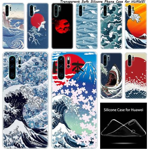 Luxury Silicone Case Japanese Art The Great Wave for Huawei NOVA 3 3i 5 5i P20 P30 Pro P9 P10 P8 Lite 2017 P Smart Z Plus 2019